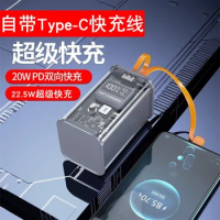 Transparent DIY Power Bank Shell 5V 9V 12V 5A USB PD 22.5W Type-C 2-way Super-Charge VOOC 21700 *4 Battery Cell