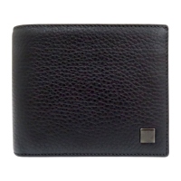 【二手名牌BRAND OFF】Dunhill 登喜路 黑色 皮革 雙折 短夾