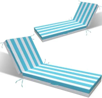 Outdoor Lounge Chaise Cushion: 72x21x3 Inch Waterproof Lounge Chair Cushion for Outdoor Furniture wi