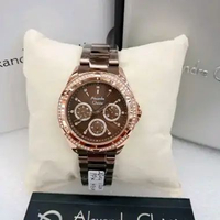 JAM TANGAN WANITA ALEXANDRE CHRISTIE CHRONOGRAPH ORIGINAL BROWN ROSE GOLD 2644 AC 2644 AC2644 ACF264