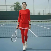 Setelan Baju Olahraga Rok Celana Sport Wanita Gym Running Outfit Kekinian - Sport Set Legging Sport 