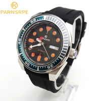 PARSRPE - luxury watch men's NH36 caliber sapphire stainless steel samurai day calendar window waterproof diver's watch