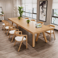 現代簡約辦公室全實木大板會議桌椅酒店商務接待培訓大型辦公桌椅