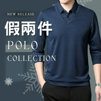 假兩件 秋冬新款POLO衫 秋季長袖POLO衫 男款POLO衫 長袖POLO衫 POLO衫 男生長袖 【ZG2305】