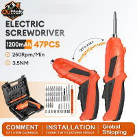 Electric Foldable Screwdriver 90-Degree Rechargeable 1200mAh USB Charging 46-Piece Bits Set 250RPM