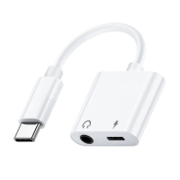 2 in 1 USB C to 3.5mm Audio Adapter Charging Splitter Type C Aux Headphone Jack Dongle for iPhone 16