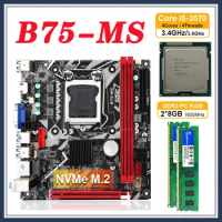 B75-MS MINI ITX Motherboard Set With Processor I5 3570 LGA 1155 2*8GB=16GB 1600Mhz DDR3 PC RAM Support USB3.0 SATA3.0 NVME M.2