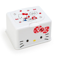 小禮堂 Hello Kitty 塑膠方形按壓彈蓋收納盒《紅白》棉花罐.紙巾盒.藥箱