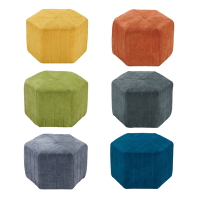 Boden-米希亞造型布面六角小椅凳/矮凳/小椅子/穿鞋椅(六色可選)-49x49x32cm