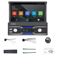 1 Din Carplay Android Auto 7 inch Android 10.1 Universal Car Radio WIFI Telescopic Screen Multimedia Player B