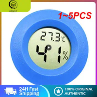 1~5PCS +70°C Mini LCD Digital Thermometer Hygrometer Round Temperature Humidity Tester Sensor Detector For Freezer Cigar Box