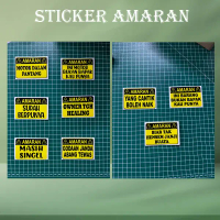 Sticker !AMARAN! (9 Design Pilihan (KUNING + HITAM) )