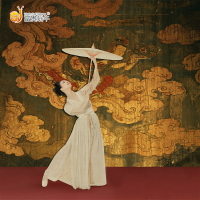 敦煌飛天仙女壁紙中式餐廳酒店墻紙莫高窟古風漢服攝影拍照背景墻