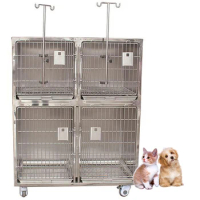 EUR VET The Most Popular Superimposed 4 Doors Stainless Steel Veterinary Dog Cage Rest Pet Cage For Large Dog