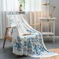 竹纖維毯特價紗布冷感空調毯夏涼被毛巾被日式雙層冰絲外貿涼感