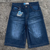 Deficat| Long Jorts denim pants skater pria wanita celana jeans outfit celana pendek Denim y2k big L