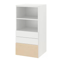 SMÅSTAD/PLATSA 書櫃, 白色 樺木/附3個抽屜, 60x57x123 公分