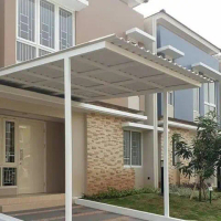DUNIA TEKNIK Kanopi Besi Galvanis Atap UPVC Double Layer Hollo Galvanis 4x8
