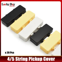 20pcs 4/5 String Sealed Electric Bass Pickup Cover Solid ABS Pickup Cover 96/113.9mm Black/White/Yellow