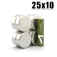 1/2/3/5/10Pcs 25x10 Neodymium Magnet 25mm x 10mm N35 NdFeB Round Super Powerful Strong Permanent Magnetic imanes Disc 25x10
