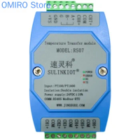 Rs07 8-channel PT100 / PT1000 thermal resistance temperature transmitter isolation acquisition module RS485 communication