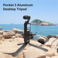 PULUZ Metal Tripod For DJI Osmo Pocket 3 Foldable Handle Bracket with 1/4-inch Screws For SLR Camera / Desktop Projector