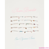QQWWELIANG คลังสินค้า nice try studio  Sheen Bracelet สร้อยข้อมือไข่มุกแท้ หิน และชาร์ม