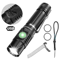 ST01 SST40/XHP50.2 3500LM Mini LED Torch Flashlight USB Rechargeable Ultra-bright Clip Pocket Light Emergency Lighting Outdoor