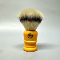 FS-24mm G9 Fan Synthetic Fiber Shaving Brush, Butterscotch Color Handle, Best for Traditional Wet Sh