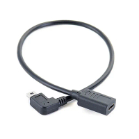 Kabel UsbC ke Mini USB Jenis C ke Mini USB 5P, Penyesuai USB mini ke USB-C, sudut 90 darjah, MiniUSB