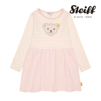 【STEIFF】熊頭童裝 長袖條紋洋裝(洋裝 啾啾款)