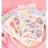 KENSHO Sticker Set Aesthetic Stiker Korea Import Isi 4 Lembar Lucu