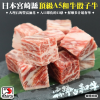 【海陸管家】日本宮崎縣頂級A5和牛骰子牛3包(每包約120g)
