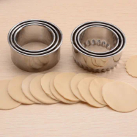 3PCS/Set Stainless Steel Dumpling Wrappers Maker Diameter 6/7/8cm Round Lace Shape Cake Mould Egg Mold Dough Cutter