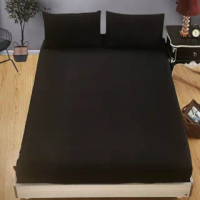 素色單人單件床包-黑色120*200cm不含枕套(單人)