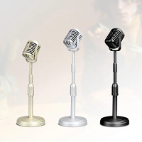 Simulation Classic Retro Dynamic Vocal Microphone Vintage Style Mic Universal Stand For Live Performanc Karaoke Studio Record