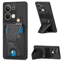 Magnetic Wallet Case For OPPO Reno 10 8 6 8T 7 Find X5 X3 Lite Pro 5 6Z 7Z Carbon Fiber Kickstand Card Slot Case Back Cover