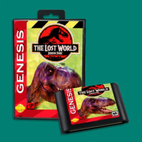 The Lost World - Jurassic Park USA Lable Game Cartridge Box Manual For Sega Megadrive Genesis