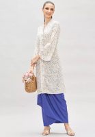 Loveaisyah Loveaisyah Mini Floral Embroidery Eyelet Long Kebaya &amp; Wrap Skirt Modern Baju Kurung