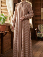 Modern Linen Stripe Shirt Dress
