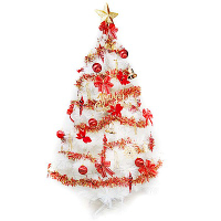 摩達客 12尺(360cm)特級白色松針葉聖誕樹 (紅金色系配件)(不含燈)