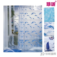 【珍昕】台灣製 通用型 易安裝浴簾 花色圖案隨機(尺寸約180x180cm)浴簾
