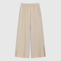 【GAP】女裝 Logo防曬鬆緊休閒寬褲-卡其色(765000)