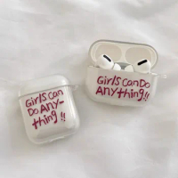 Korea Letter Girl Transparent for Apple Airpods 3 Pro Case Cute Cartoon Airpods 1 2 Air Pods Pro 2 Case Airpods Case 에어팟 케이스
