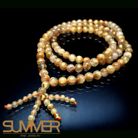 【SUMMER寶石】《清透滿絲7mm》天然巴西鈦晶圓珠108顆(繞3圈可當手鍊)