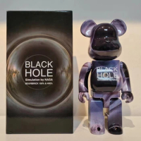 Bearbrick 400% Black Hole Plastic Toy Doll Joint Turns with Cracking Sound Be@rbrick 28cm Collection Trendy Toy Gift Doll