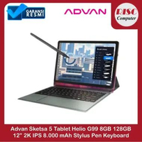 Advan Sketsa 5 Tablet Helio G99 RAM 8GB 128GB 12” 2K IPS 8.000 mAh Stylus Pen Keyboard Tablet+Pen+Ke