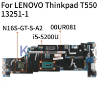KoCoQin Laptop motherboard For LENOVO Thinkpad T550 Core SR23Y I5-5200U Mainboard 00UR081 00JT394 13251-1 N16S-GT-S-A2