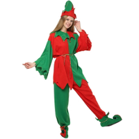 免運 聖誕節服飾 熱銷款圣誕節假日家庭氛圍服裝圣誕精靈女士套裝 聖誕節套裝