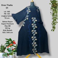 Dress Thalia LD140 PB133 LK70 Bisa Dirubah Jadi LD130 LD120 Batik Cap Setorjoan Terbaru Bahan Rayon 